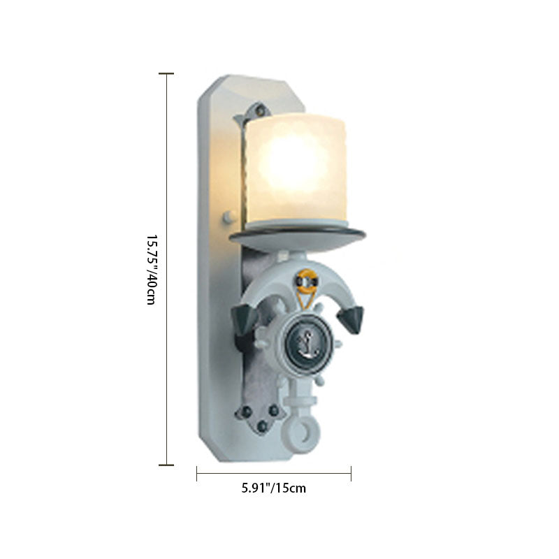 Mediterranean Iron Ship Anchor 1/2-Light Wall Sconce Lamp
