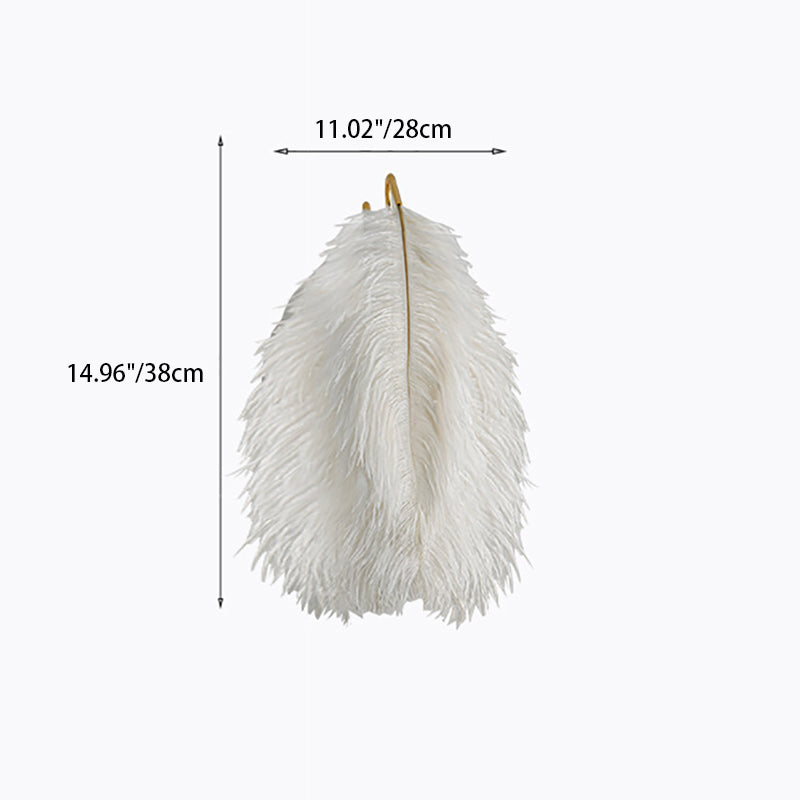 Creative Ostrich Feather Design 1-Light Wall Sconce Lamp
