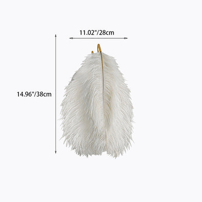 Creative Ostrich Feather Design 1-Light Wall Sconce Lamp