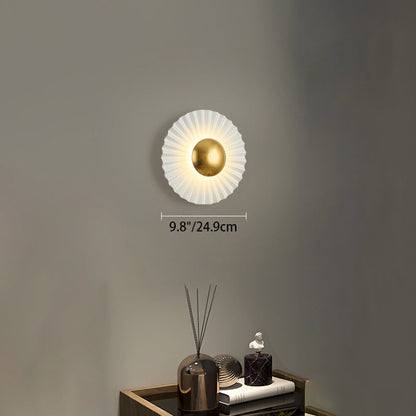 Creative Round Scallop Hardware LED Wall Sconce Lamp