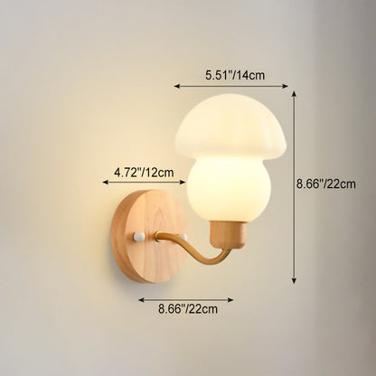 Scandinavian Shade Wooden Frame 1-Light Wall Sconce Lamp