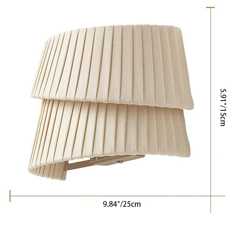 French Half Circle Woven Fabric 1-Light Wall Sconce Lamp
