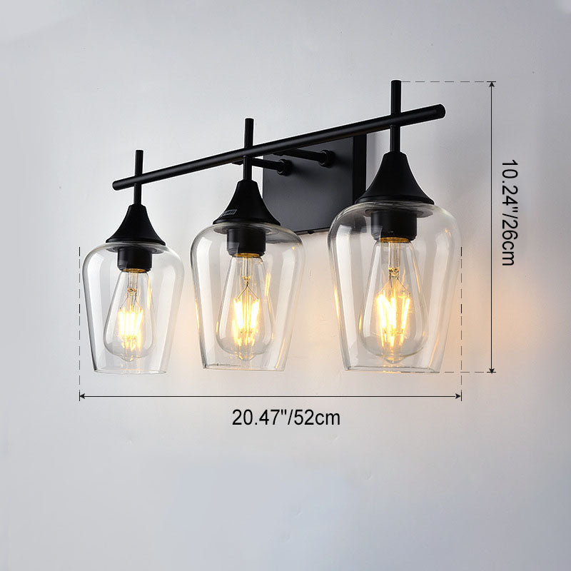 Traditional Wine Glass Iron 2/3 Light Wall Sconce Lamp