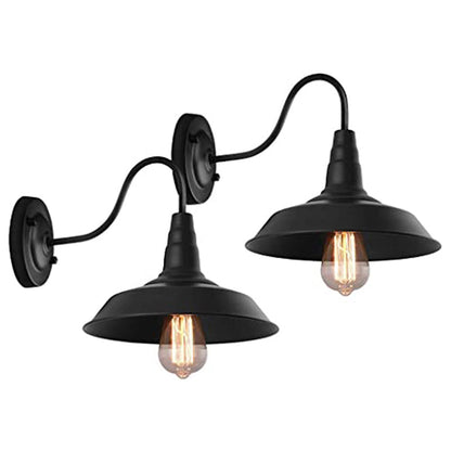 Traditional Iron Round Shade 1-Light Wall Sconce Lamp