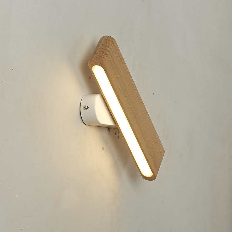 Rotatable Long Bar Wood Acrylic LED Wall Sconce Lamp