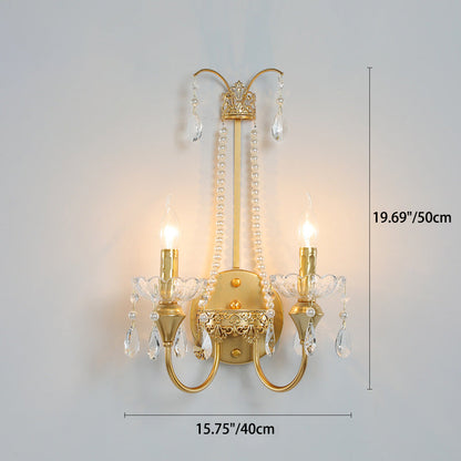 Iron Pendant Candlestick Holder 2-Light Wall Sconce Lamp