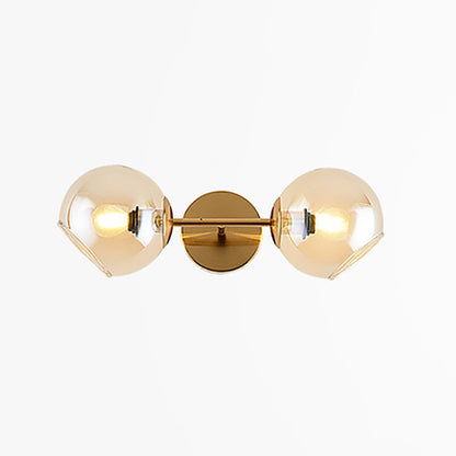 Nordic Iron Glass Ball Strip 2-Light Wall Sconce Lamp