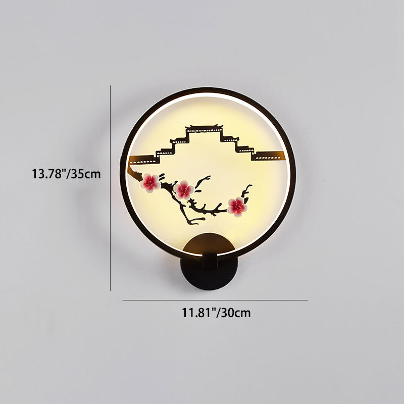 Chinese Lotus Leaf Aluminum Acrylic LED Wall Sconce Lamp