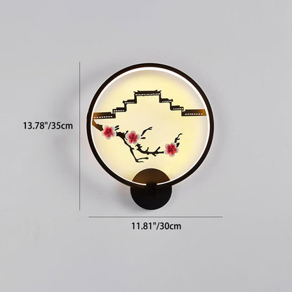 Chinese Lotus Leaf Aluminum Acrylic LED Wall Sconce Lamp