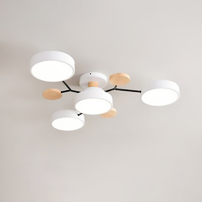Scandinavian Round Molecule Branch Semi-Flush Light