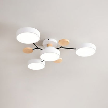 Scandinavian Round Molecule Branch Semi-Flush Light