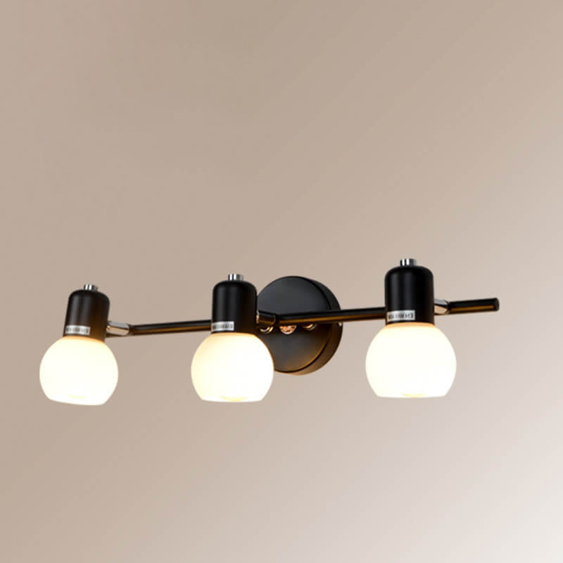 White Glass Dome Vanity Light 2/3 Light Wall Sconce Lamp