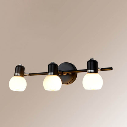 White Glass Dome Vanity Light 2/3 Light Wall Sconce Lamp