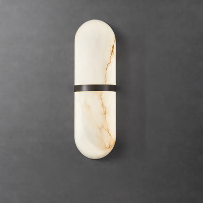 Chinese Marble Copper Cylinder LED Wall Sconce Lamp
