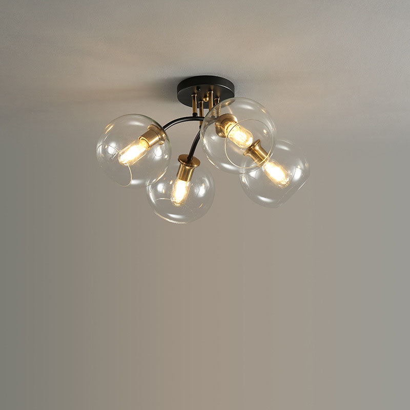 Modern Light Luxury Glass Magic Bean Round 4/6/8 Light Semi-Flush Mount Ceiling Light