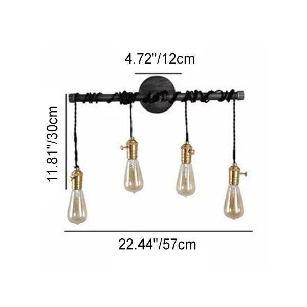 Water Pipes Strip Hanging 1/4 Light Wall Sconce Lamp