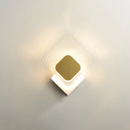 Light Luxury Gold Geometric Acrylic LED Wall Sconce Lamp