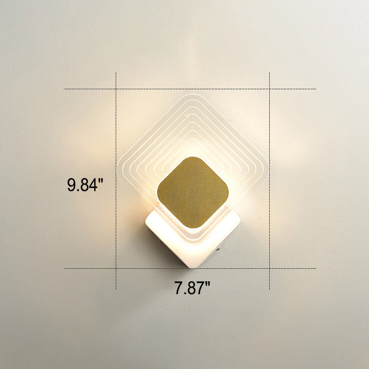 Light Luxury Gold Geometric Acrylic LED Wall Sconce Lamp