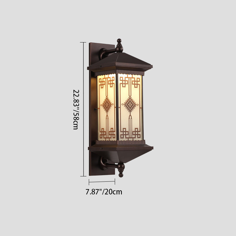 Chinese Knot Pattern LED Waterproof Solar Wall Sconce Lamp