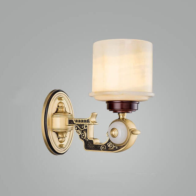 European Light Copper Jade 1/2-Light Wall Sconce Lamp