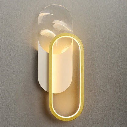 Light Feather Effect Acrylic Geometric LED Wall Sconce Lamp