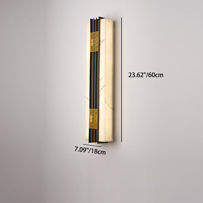 Chinese Stainless Steel Faux Marble LED Wall Sconce Lamp