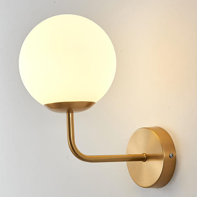 Luxury Round Ball Iron Glass 1-Light Wall Sconce Lamp