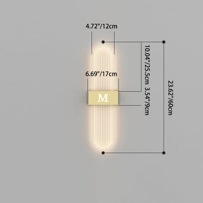 Iron Acrylic Elliptical Strip Pointed LED Wall Sconce Lamp