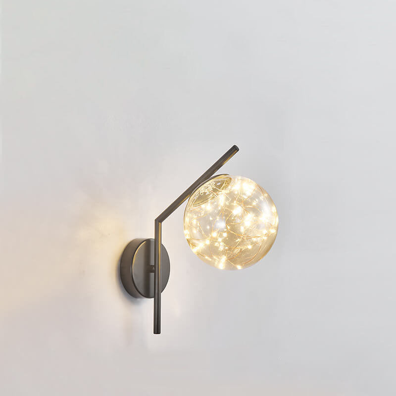 European Full Star Iron Glass Ball LED Wall Sconce Lamp