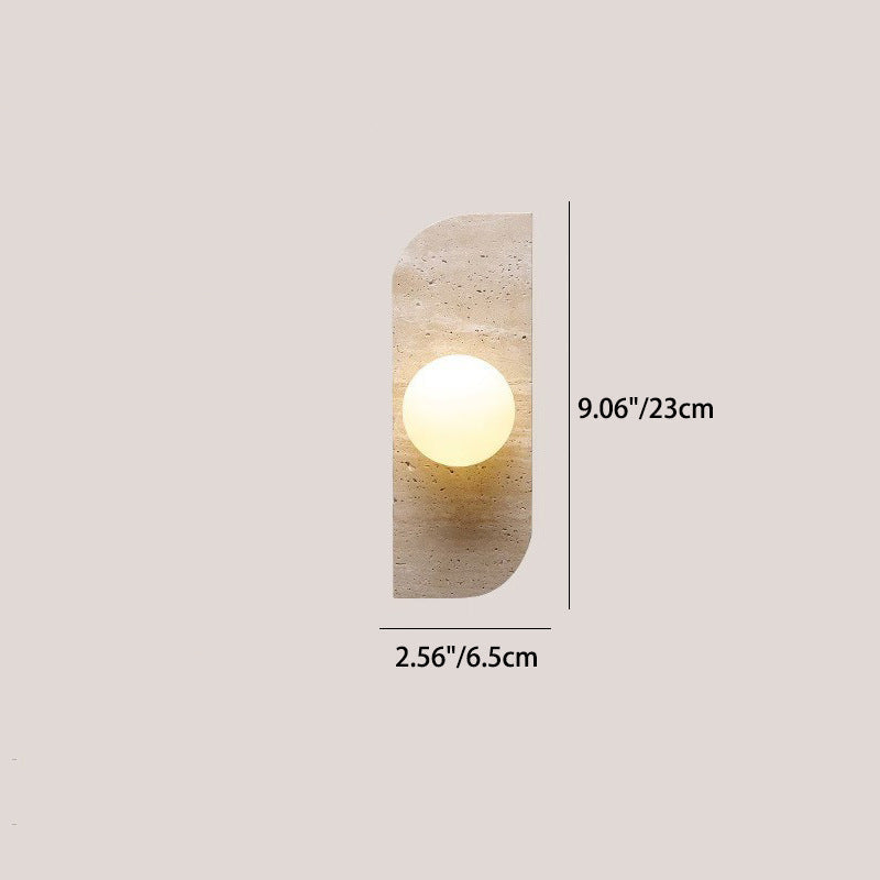 Rectangular Stone Glass 1/2/3 Light Wall Sconce Lamp