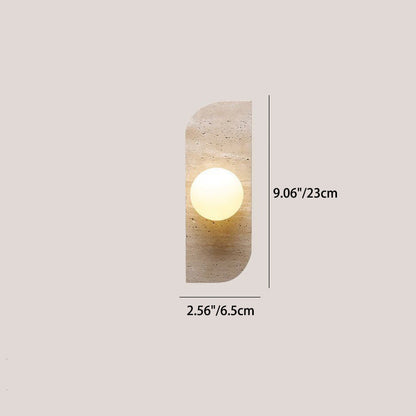 Rectangular Stone Glass 1/2/3 Light Wall Sconce Lamp