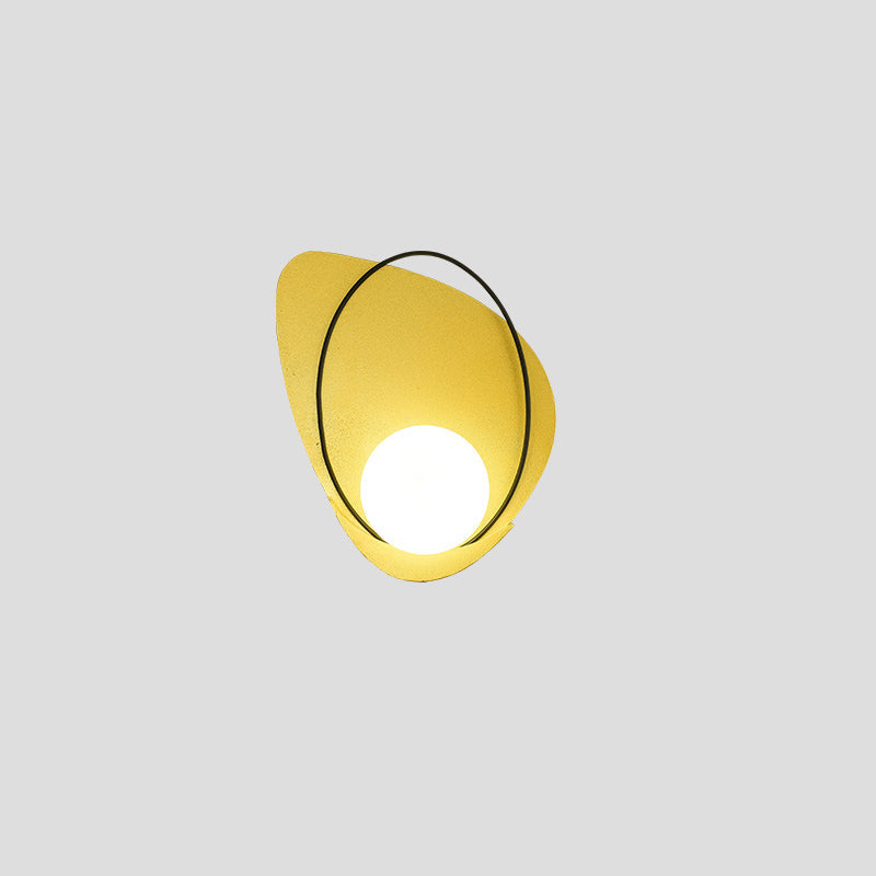 Deco Geometric Iron Round Shade 1-Light Wall Sconce Lamp