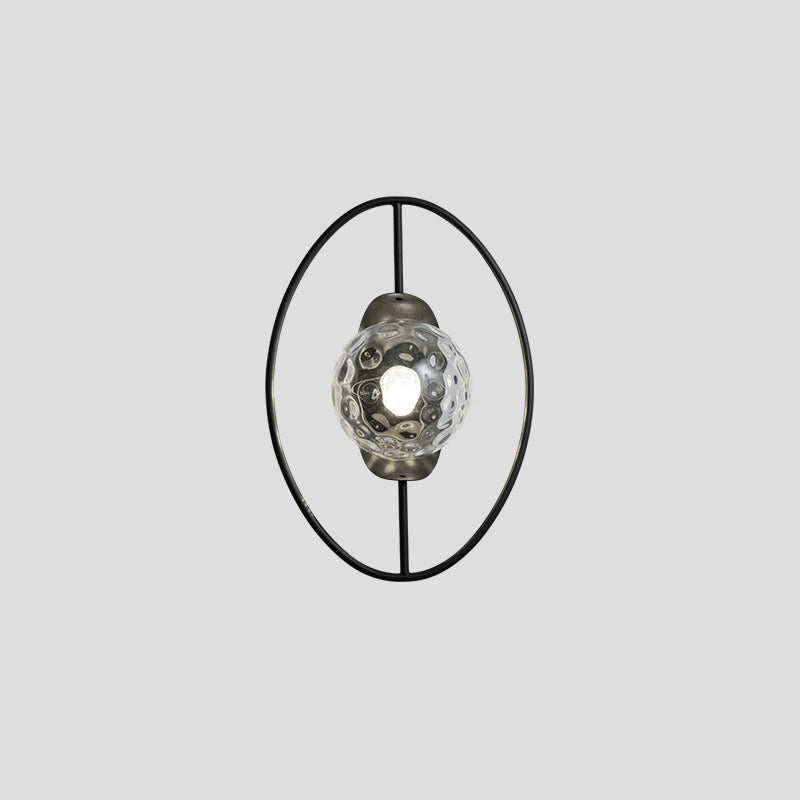 Nordic Iron Glass Oval Ball 1-Light Wall Sconce Lamp