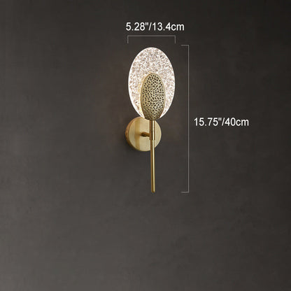 Oval Copper Acrylic Zinc Alloy LED Wall Sconce Lamp