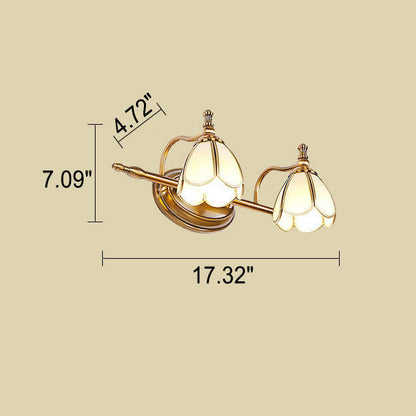 Light Iron Copper Glass LED Vanity Light Wall Sconce Lamp