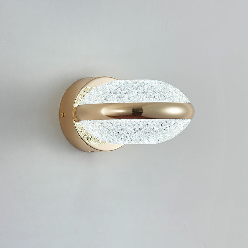 Luxury Iron PMMA Elliptical Round LED Wall Sconce Lamp