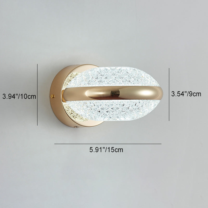 Luxury Iron PMMA Elliptical Round LED Wall Sconce Lamp
