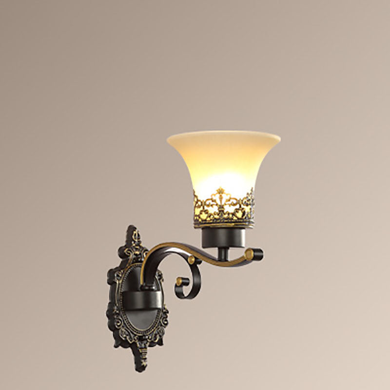 Scandinavian Cup Glass Hardware 1-Light Wall Sconce Lamp