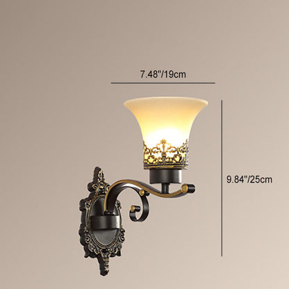 Scandinavian Cup Glass Hardware 1-Light Wall Sconce Lamp
