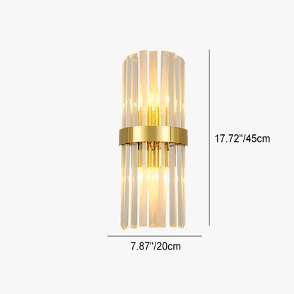 Nordic Stainless Steel 2-Light Crystal Wall Sconce Lamp