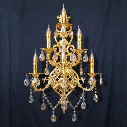 Branch Zinc Alloy Crystal Glass 6-Light Wall Sconce Lamp