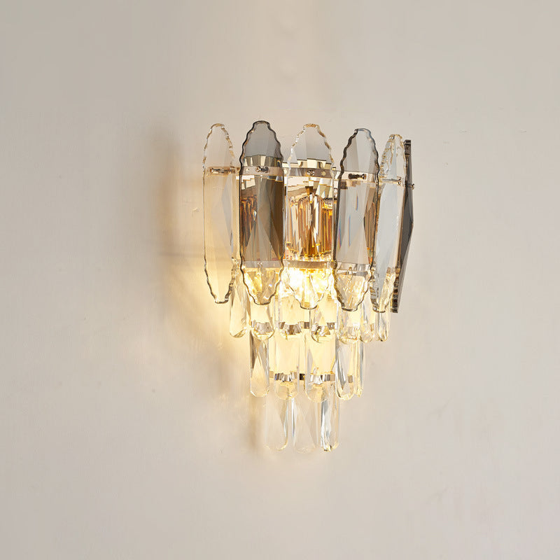 Brilliant Crystal Stack Iron 2-Light Wall Sconce Lamp