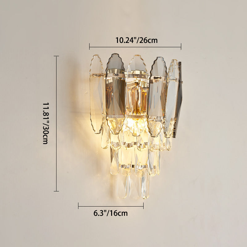 Brilliant Crystal Stack Iron 2-Light Wall Sconce Lamp