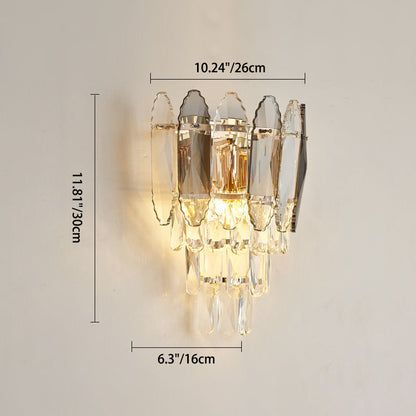 Brilliant Crystal Stack Iron 2-Light Wall Sconce Lamp