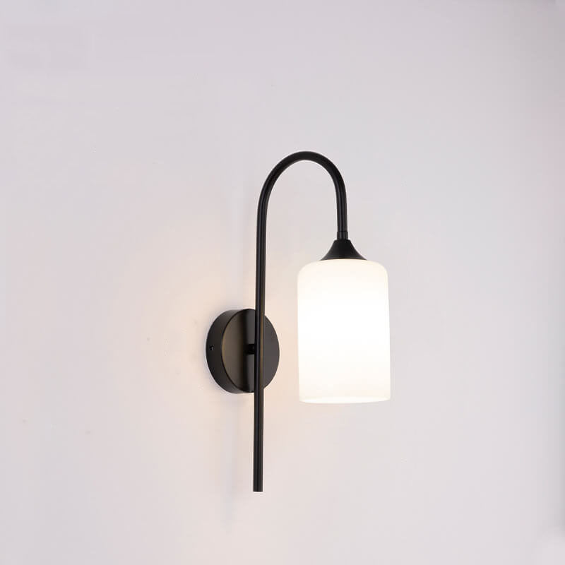 Glass Shade Bending Arm 1-Light Wall Sconce Lamp
