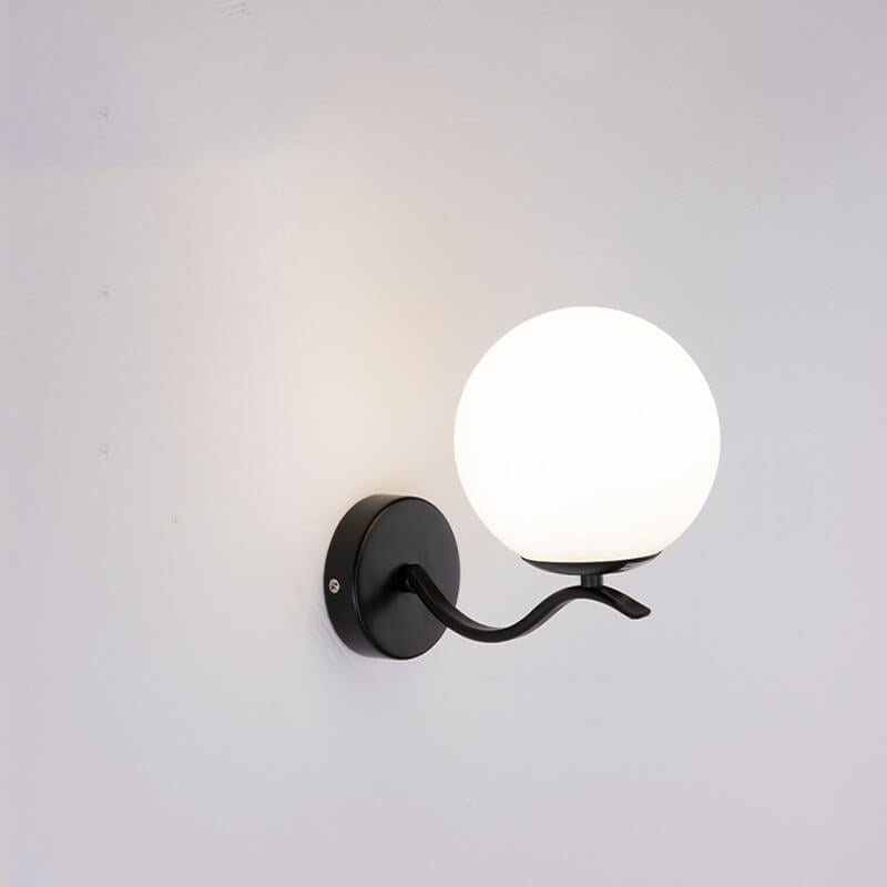 Iron Spherical Glass Lampshade 1-Light Wall Sconce Lamp