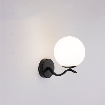 Iron Spherical Glass Lampshade 1-Light Wall Sconce Lamp