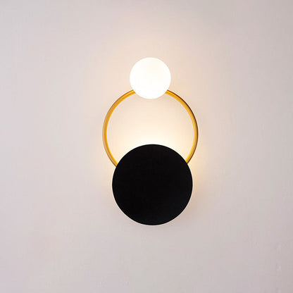 Nordic Light Luxury Round Iron Glass LED Wall Sconce Lamp