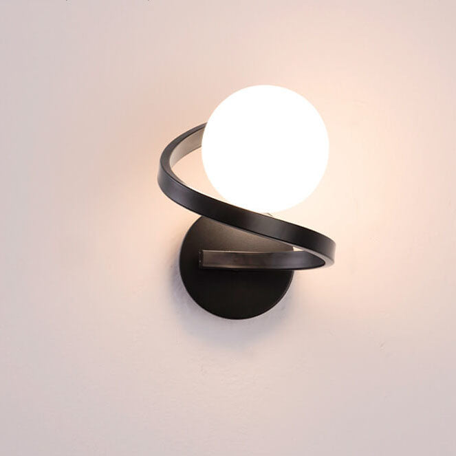 Modern Iron Curved Minimalist 1-Light Wall Sconce Lamp