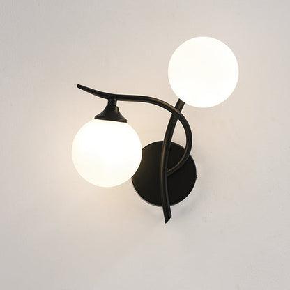 Simplicity Spherical Glass Shade 2-Light Wall Sconce Lamp